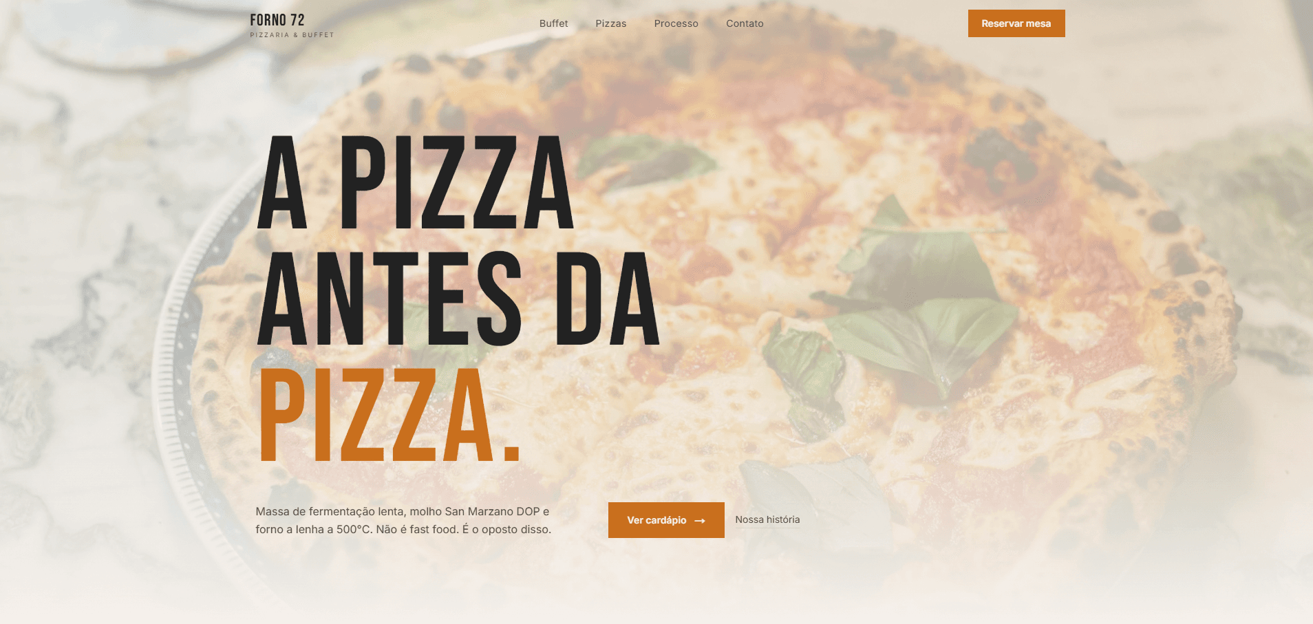 Screenshot do projeto: FORNO 72 — Pizzaria & Buffet